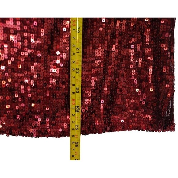 Cable & Gauge Women's Red Sequin Short Sleeve Top, Small. NWT. Made in China. - Picture 8 of 10